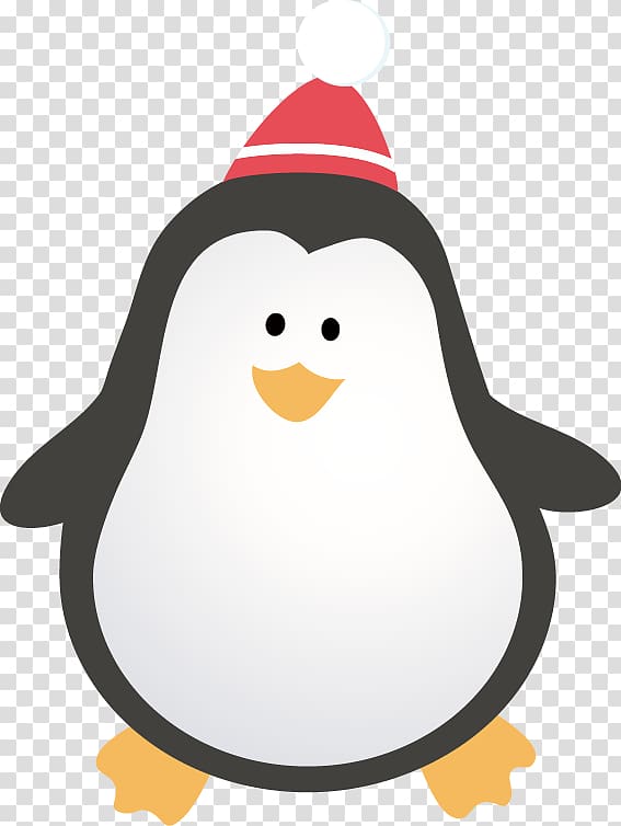 Paper Santa Claus Christmas Drawing, Hand drawn cute penguin Christmas hat pattern transparent background PNG clipart