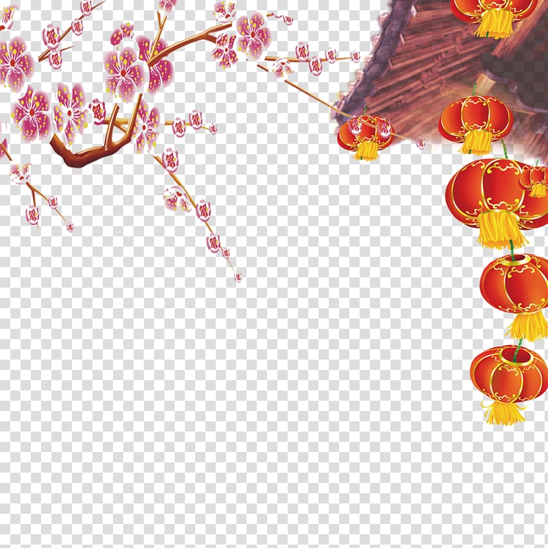 Chinese New Year Lantern Apricot, Plum Apricot transparent background PNG clipart