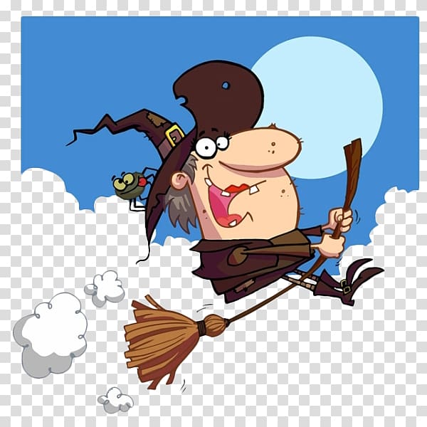 Harry Potter and the Philosophers Stone My Grandma is a Witch! Witchcraft , A cartoon witch riding a magic broom transparent background PNG clipart