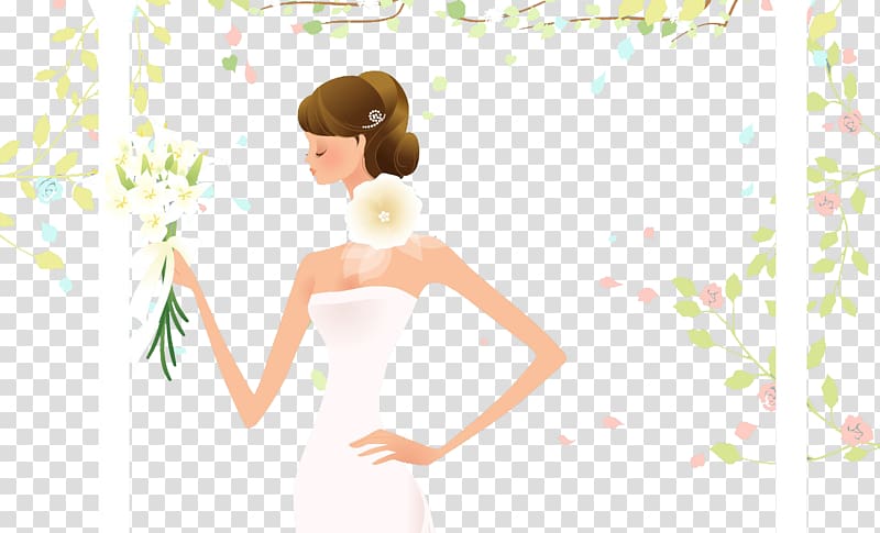 Bride Euclidean Wedding dress, Beautiful bride transparent background PNG clipart
