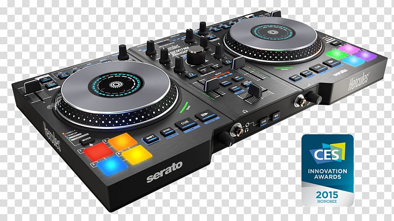 DJ controller Disc jockey DJ mixer Audio Mixers Hercules DJ Control Jogvision, dj controller transparent background PNG clipart