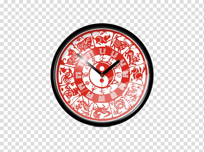 Chinese zodiac Astrological sign Dog Chinese astrology, Chinese Zodiac silent living room wall clock transparent background PNG clipart