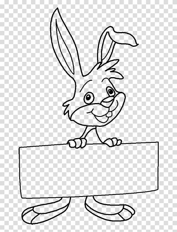 Domestic rabbit Hare Black and white Drawing, rabbit transparent background PNG clipart