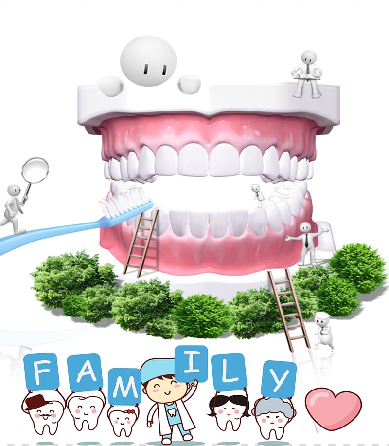 Dentistry Dental implant Tooth, Cartoon dental health plant material transparent background PNG clipart