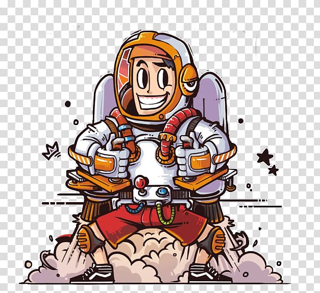 Cartoon Rocket Man Illustration, Rocket Man transparent background PNG clipart