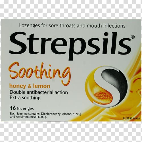 Throat lozenge Strepsils Amylmetacresol 2,4-Dichlorobenzyl alcohol Sore throat, honey transparent background PNG clipart