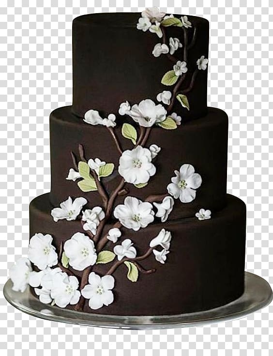 Wedding cake Chocolate cake Icing Cupcake Sheet cake, Camellia chocolate cake transparent background PNG clipart