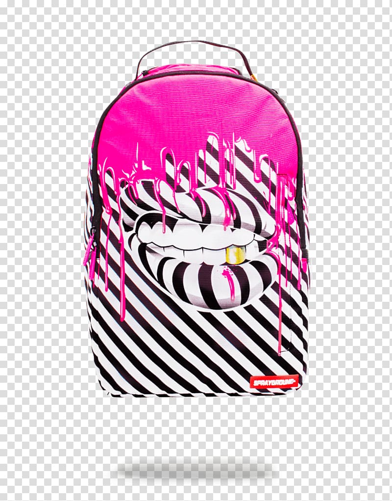 Sprayground Backpack Zipper Lip Bag, 70 billion dollars transparent background PNG clipart