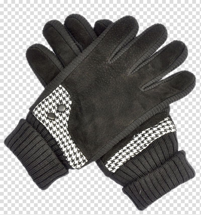 Textile Glove Designer, Men\'s black cloth gloves transparent background PNG clipart