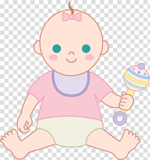 Infant Baby rattle , Cartoon Baby Girl transparent background PNG clipart