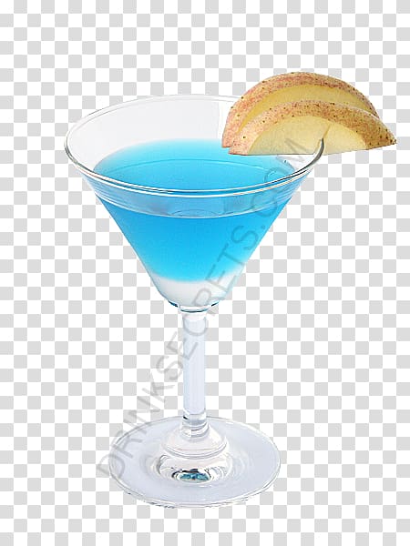 Blue Hawaii Appletini Blue Lagoon Martini Cocktail garnish, apple smile transparent background PNG clipart