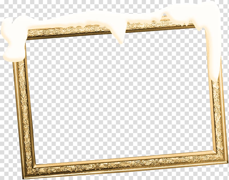 frame , Snow golden frame transparent background PNG clipart