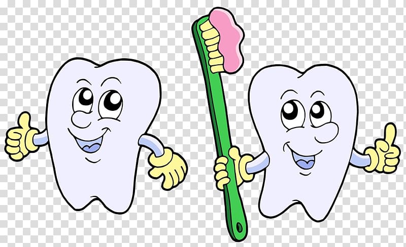 Tooth brushing Cartoon Illustration, Toothbrush cleaning teeth transparent background PNG clipart