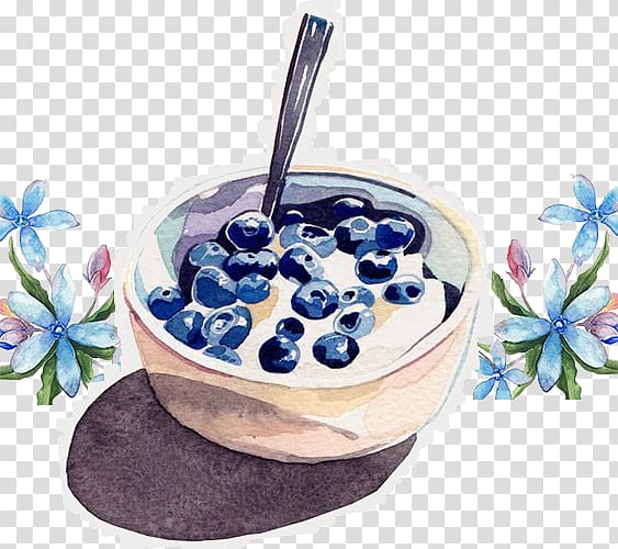 Full breakfast Pretzel Watercolor painting Illustration, Hand-painted old yogurt transparent background PNG clipart