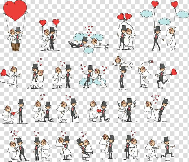 Wedding Bridegroom Wedding , Cartoon wedding transparent background PNG clipart