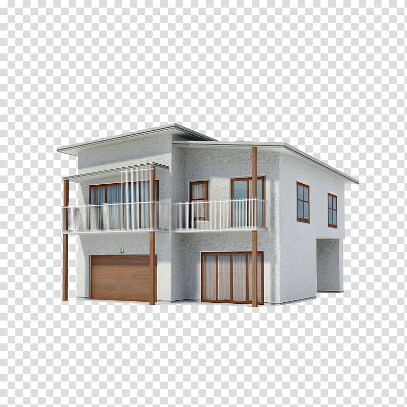 gray and brown concrete building, Show house 3D modeling Modern architecture 3D computer graphics, Sunshine Villa transparent background PNG clipart