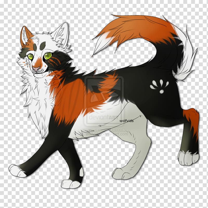 Calico cat Warriors Firestar Tail, extremely simple transparent background PNG clipart
