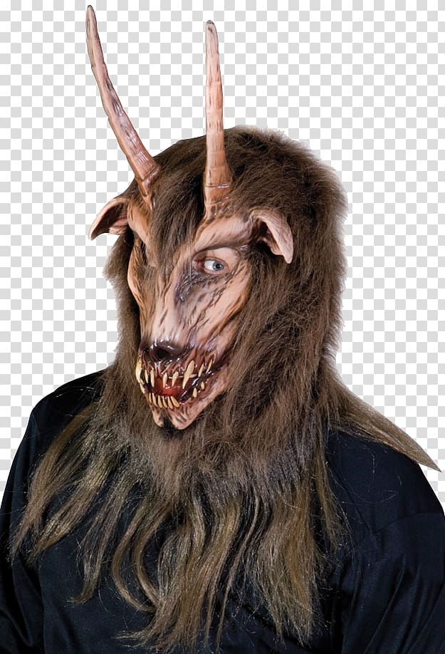 Latex mask Krampus Halloween costume Goat, mask transparent background PNG clipart