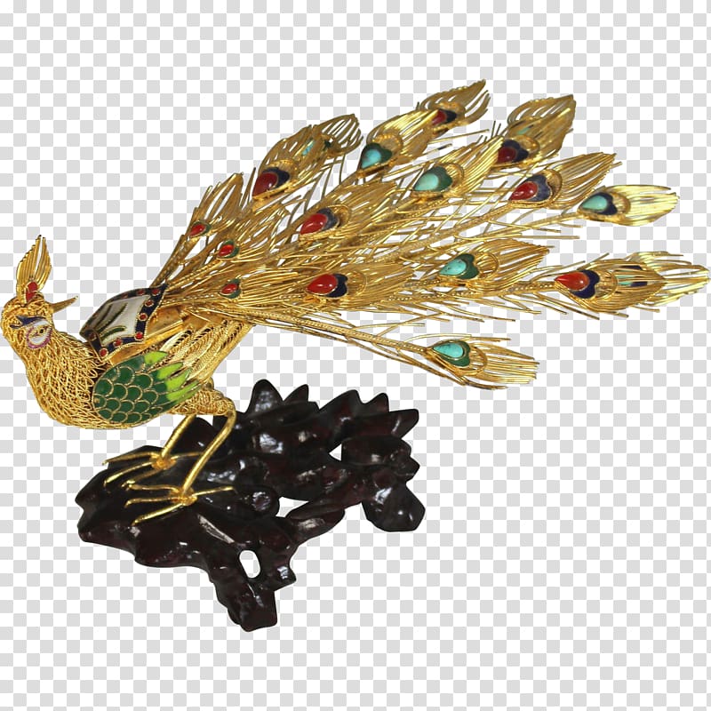 Bird Cloisonné Feather Brooch Pavo, Bird transparent background PNG clipart