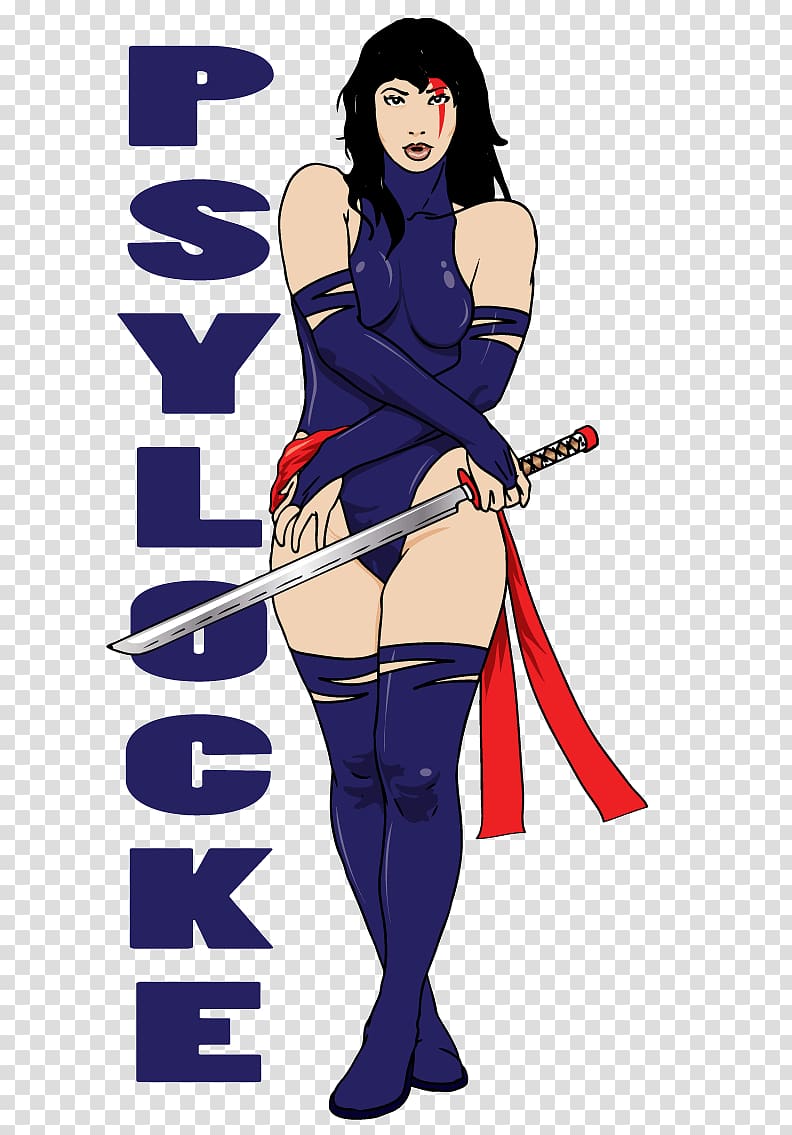 Fiction Cartoon Costume Thigh, Psylocke transparent background PNG clipart