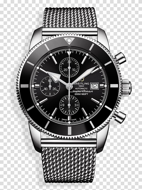 Chronograph Breitling SA Superocean Diving watch, watch transparent background PNG clipart