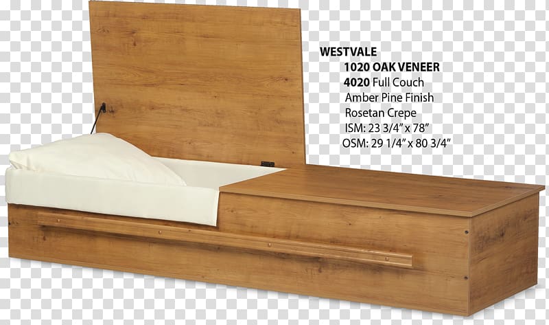 Bed frame Minnick Services Corporation Burial vault Urn Cremation, Wood Veneer transparent background PNG clipart