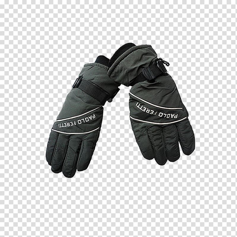 Glove Winter Leather, Black winter warm gloves transparent background PNG clipart
