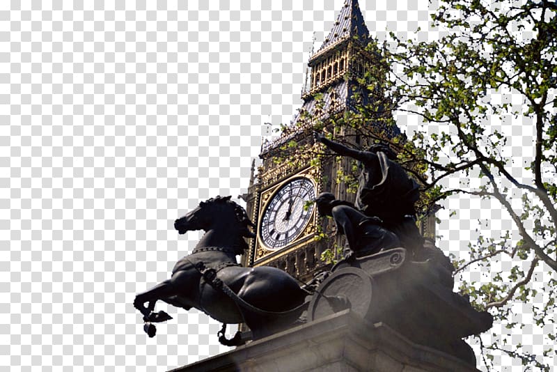 Big Ben Palace of Westminster Trafalgar Square London City Airport City of London, Big Ben and Horse transparent background PNG clipart