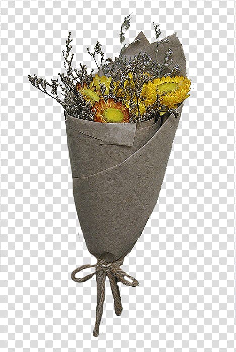 Flower Nosegay , Dried Sunflower Bouquet transparent background PNG clipart