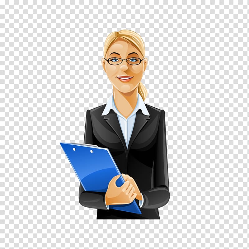 Cartoon Female Illustration, Professional Women transparent background PNG clipart