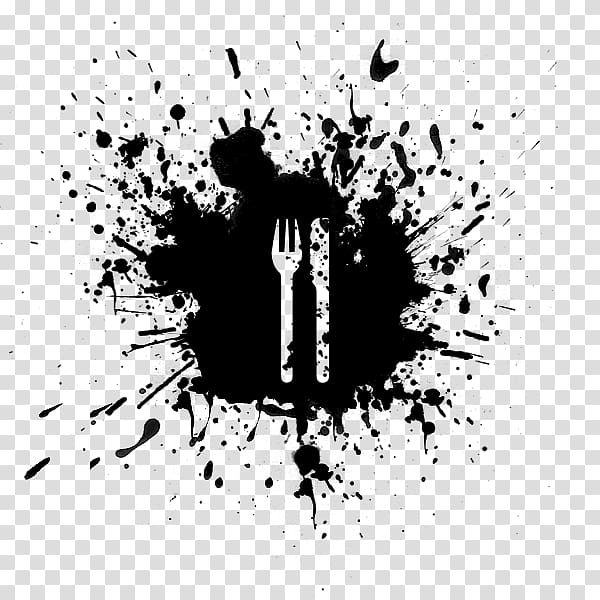 Paint Black , Fork And Knife transparent background PNG clipart