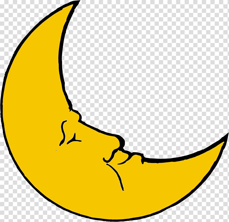 yellow crescent moon , Smiling Moon Crescent transparent background PNG clipart