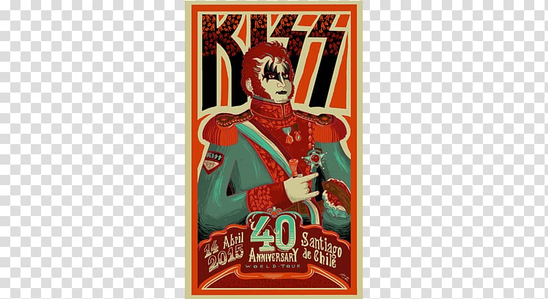 Poster Rock music Kiss Rock and roll, Gig Posters transparent background PNG clipart