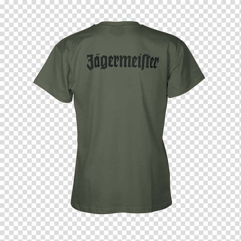 T-shirt Jägermeister Sleeve Neck, Black T-shirt Design transparent background PNG clipart