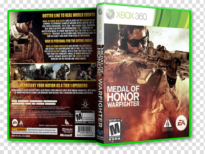 Xbox 360 Medal of Honor: Warfighter PC game, medal of honor transparent background PNG clipart