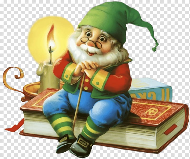elf sitting on red book holding brown stick illustration, Goblin Christmas Elf Fairy Dwarf, Dwarf sitting book transparent background PNG clipart