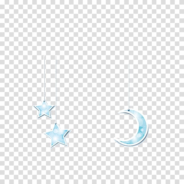 stars and crescent moon decors illustration, Blue Body piercing jewellery Pattern, Beijing and decoration,Moon and stars,light blue,Light,Christmas transparent background PNG clipart