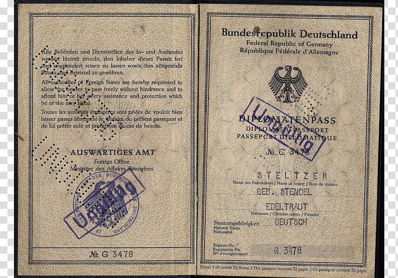 Germany United States Document German passport, united states transparent background PNG clipart