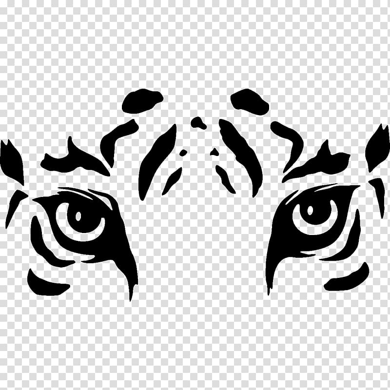 Tiger\'s eye Drawing White tiger Silhouette, wall decal transparent background PNG clipart