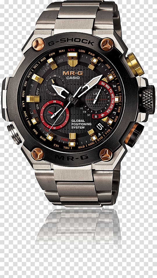 G-Shock MR-G Solar-powered watch Casio Wave Ceptor, watch transparent background PNG clipart