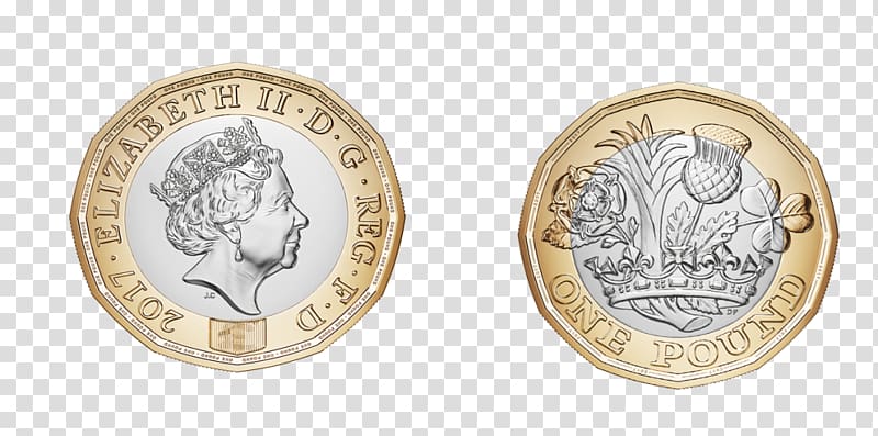Royal Mint One pound Pound sterling Coin Two pounds, Coin transparent background PNG clipart