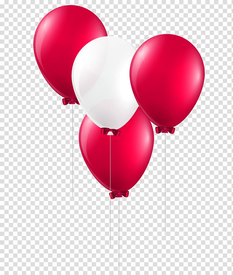 Balloon White Red , Red festive balloons transparent background PNG clipart