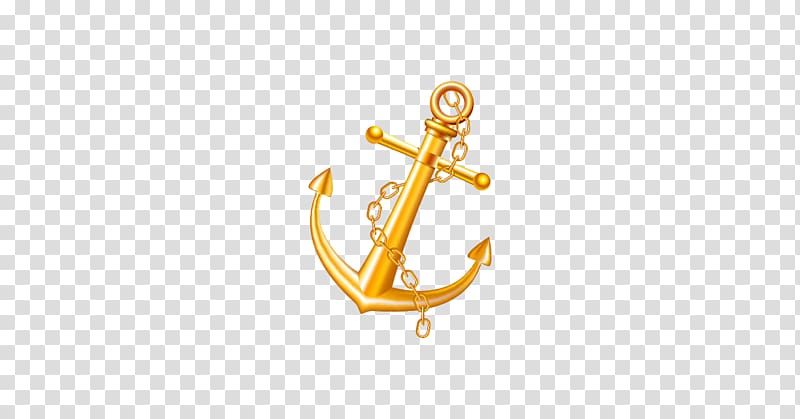 gold anchor , Anchor Gold Watercraft Metal, Golden Anchor transparent background PNG clipart