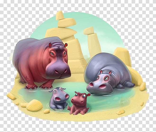 Township The zoo book Hippopotamus Baby Animals Playrix, hippo transparent background PNG clipart