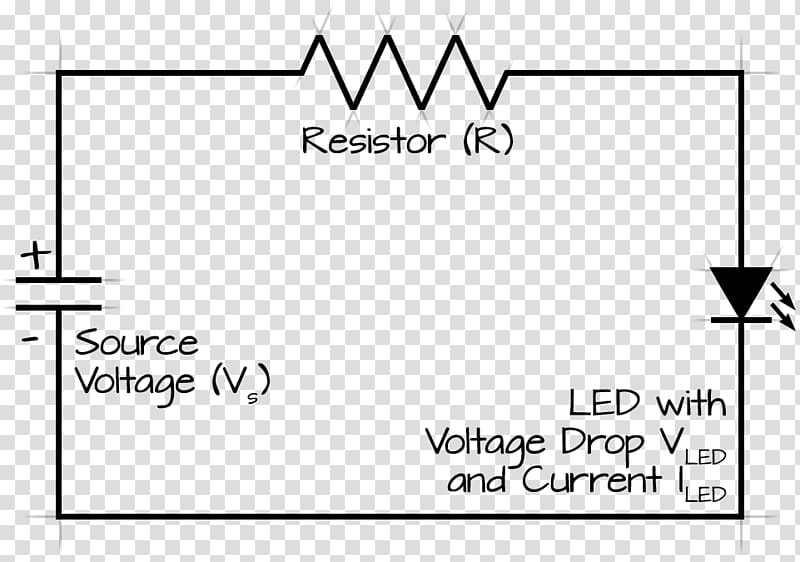 Light-emitting diode Electronics Resistor Electronic circuit LED circuit, resistor transparent background PNG clipart