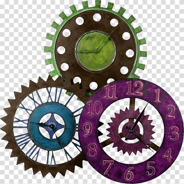 Quartz clock Rusty Movements Metal, Color Creative clock gear transparent background PNG clipart