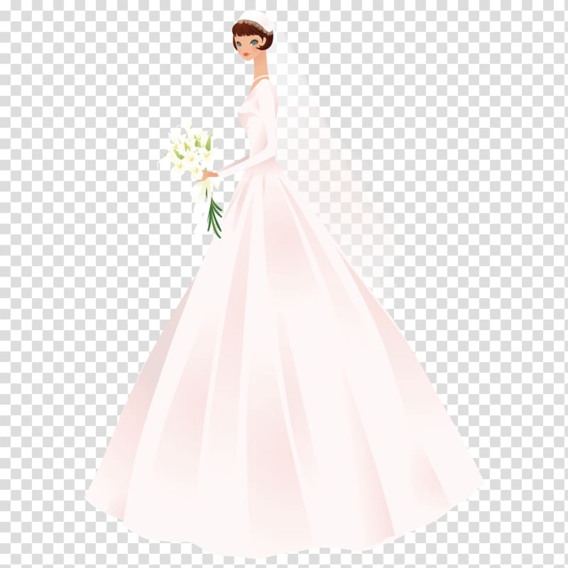Cocktail Wedding dress Shoulder Quinceaxf1era Satin, The beautiful bride holding the flowers transparent background PNG clipart