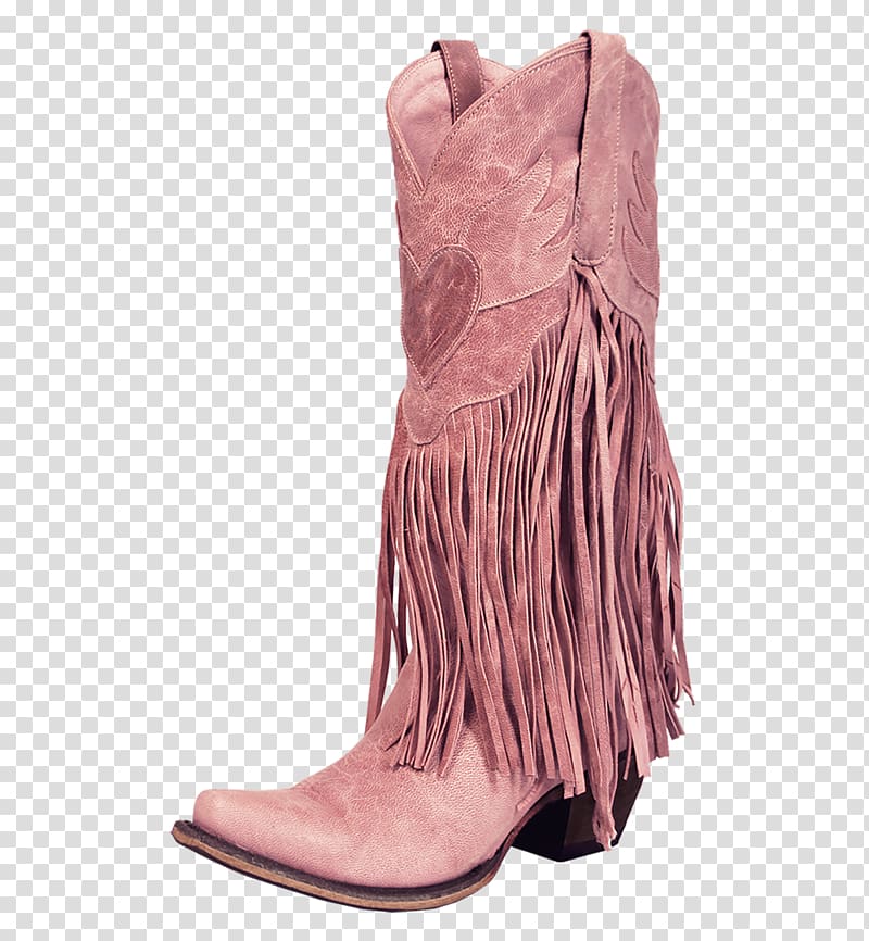 Cowboy boot High-heeled shoe Rose, continental fringe transparent background PNG clipart