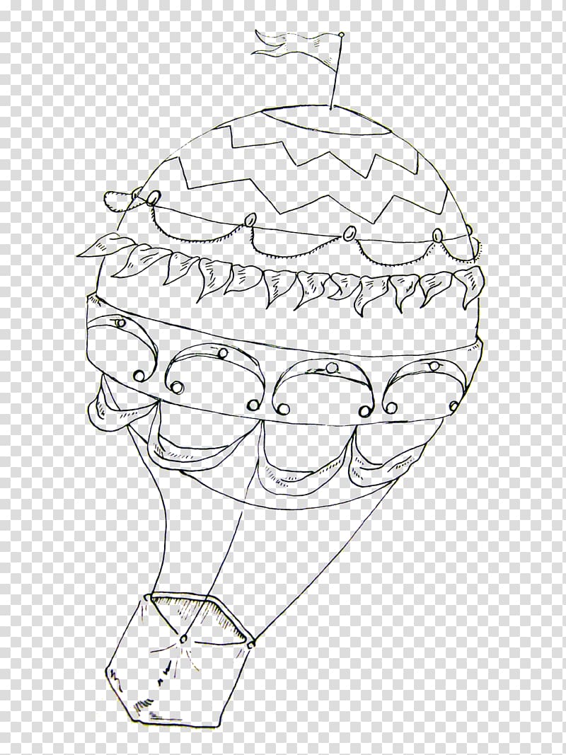 Hot air balloon Drawing Line art, air balloon transparent background PNG clipart