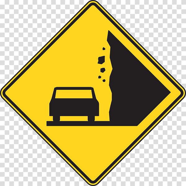 Traffic sign Rockfall Warning sign, Of People Falling transparent background PNG clipart